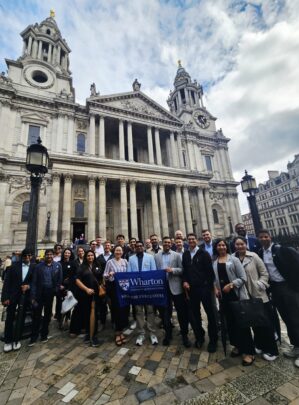 Caption: Katrina Siegried with classmates in London. (Image Credit: Diane Sharp)