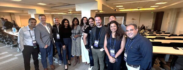 Dr. Sarah Minasyan, MD, WG’23 and classmates reuniting for an educational session on AI in healthcare